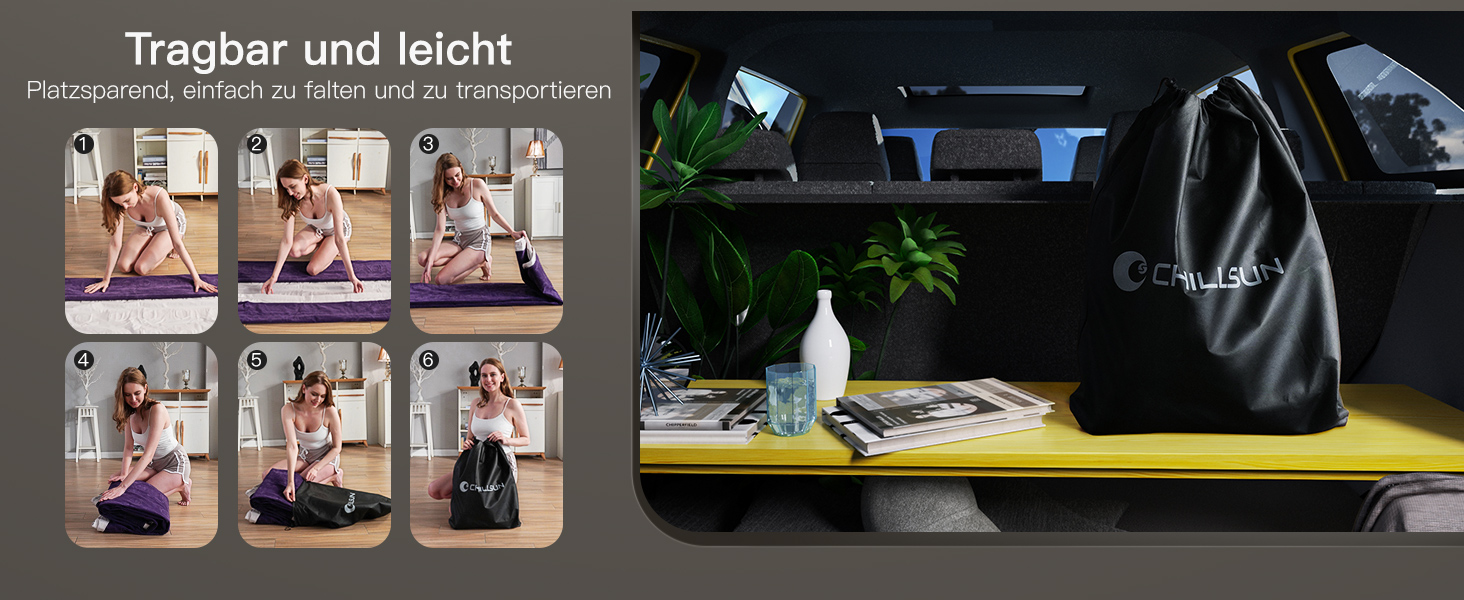 Надувний матрац CHILLSUN 190x100x40 см з вбудованим насосом - для дому, гостей та кемпінгу