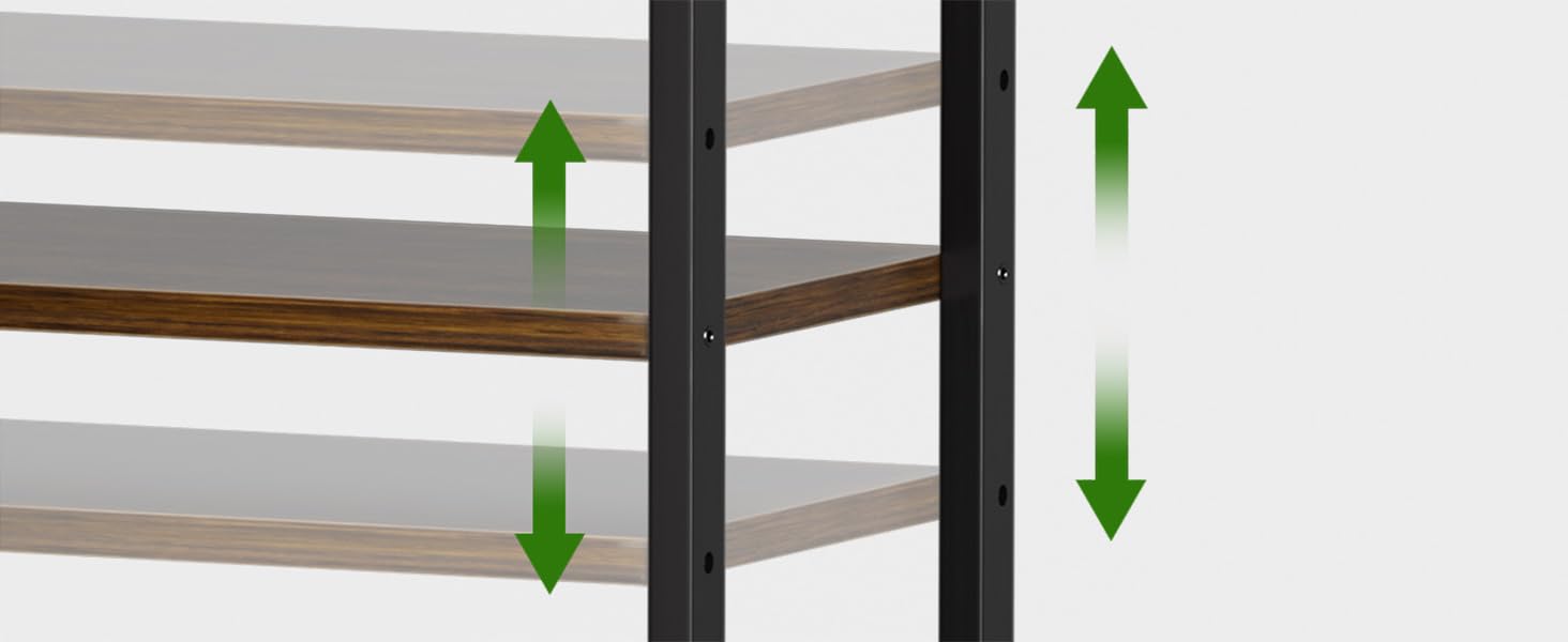 5-ярусна полиця для книг, індустріальна полиця з бамбуковим каркасом, сучасна вітрина, органайзер для зберігання з дерева для вітальні, домашнього офісу, рустикальний коричнево-чорний колір