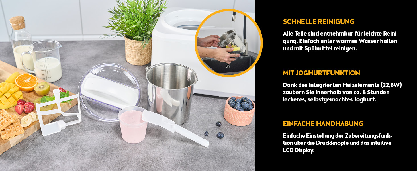 Електрична машина для приготування морозива TZS First Austria 1L з компресором 3 в 1 - для морозива, сорбету та замороженого йогурту. Включає мірний стакан та шпатель.