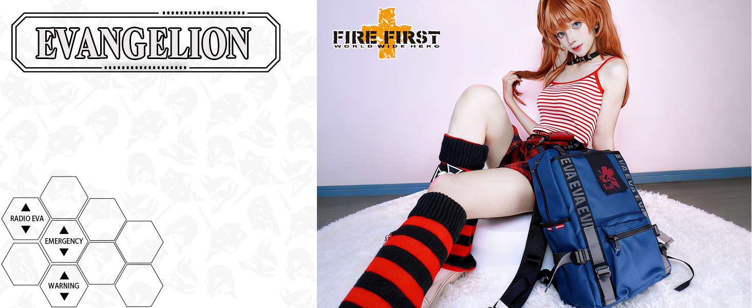 Рюкзак FIREFIRST x RADIO EVA Evangelion з символічним тегом, синій (28×41×14 см)