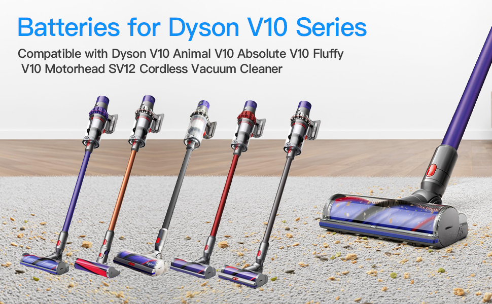 Змінна батарея 6000 мАг для Dyson V8 Absolute/Animal/Fluffy/Motorhead SV10