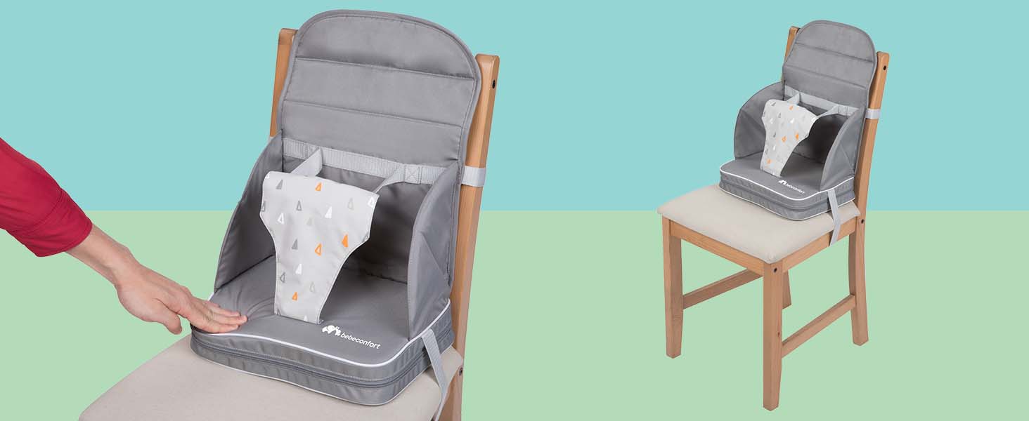 Дитячий бустер Bebeconfort Grey Mist: стільчик для годування 6-36 місяців (9-15 кг), компактний, 3 положення столику