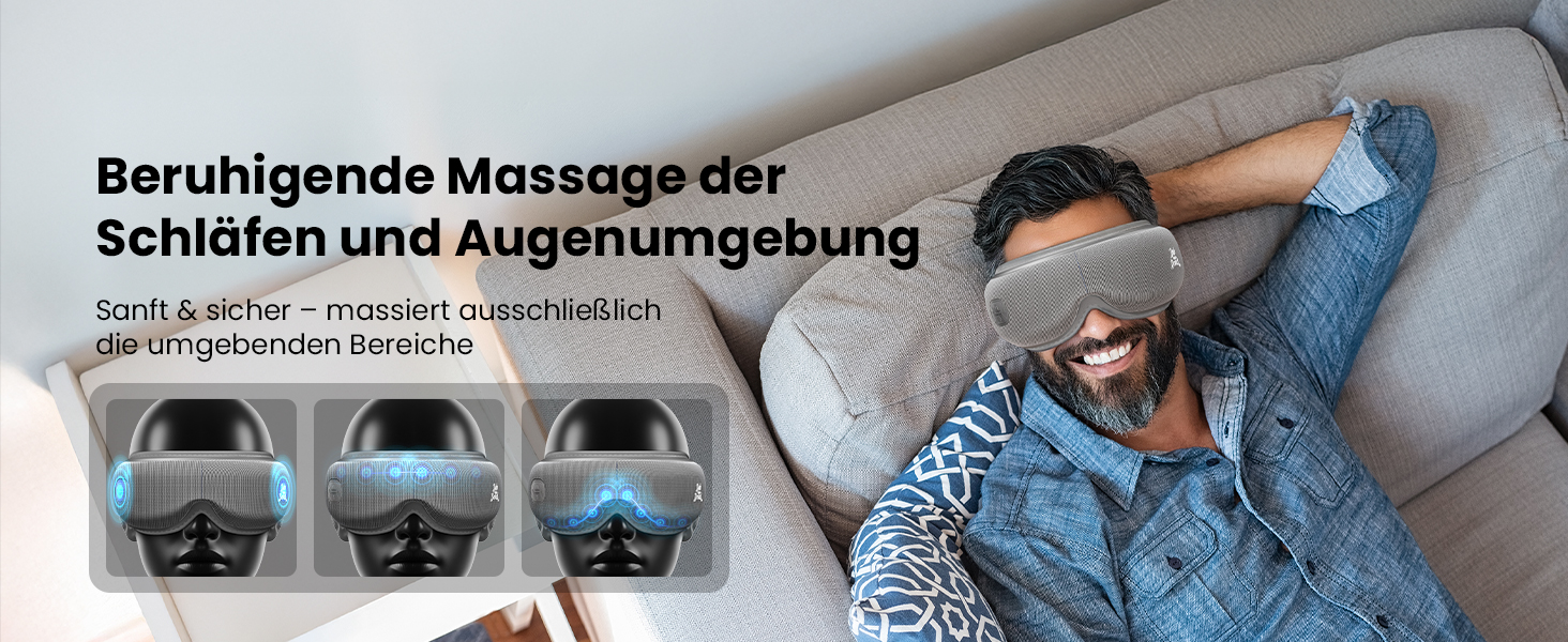 Масажер для очей BOB AND BRAD EyeOasis 3 Elite з підігрівом та охолодженням, маска для очей при мігрені, сухість очей, зняття стресу, покращення сну, сірий колір