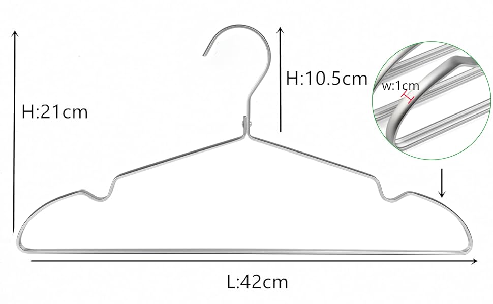 Янтарна домашня вішалка з алюмінієвого заліза, 20 предметів, 42 см, металева вішалка з матового срібла з нековзною канавкою для костюма, T-Sh