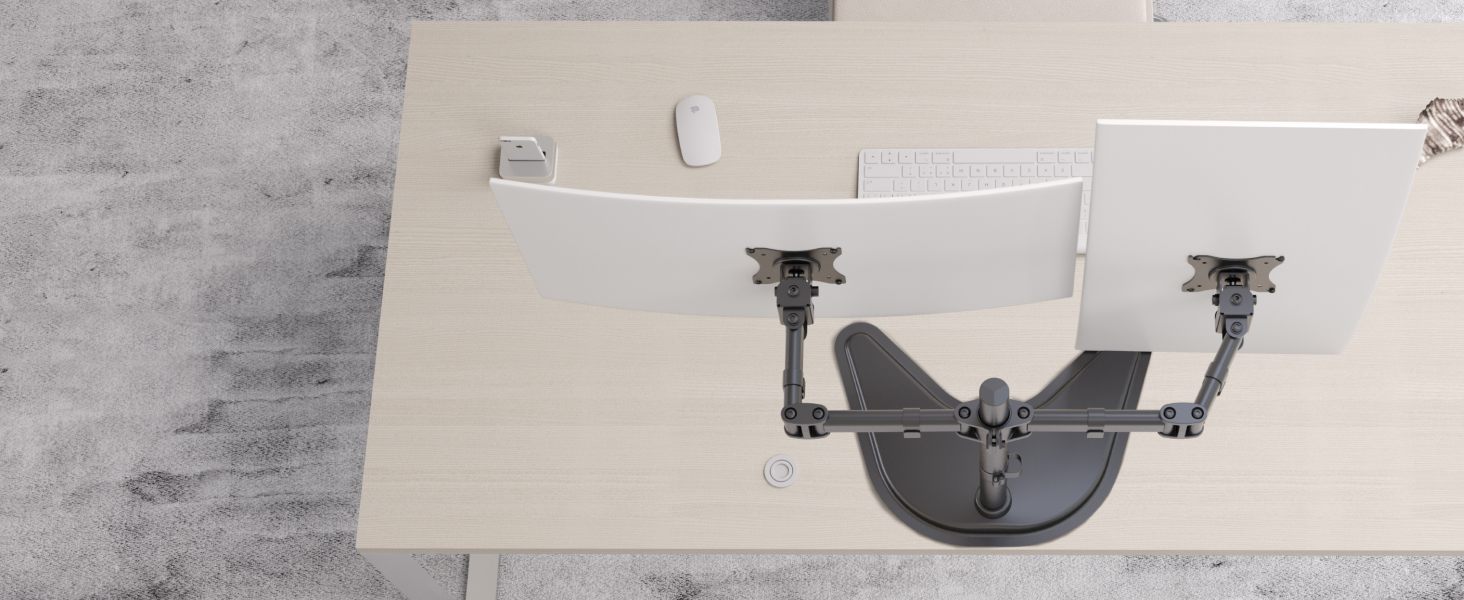 Підставка для монітора RICOO на 2 монітори, Dual Monitor Arm, TS7811 | Підставка для комп'ютерних моніторів 13-27 дюймів