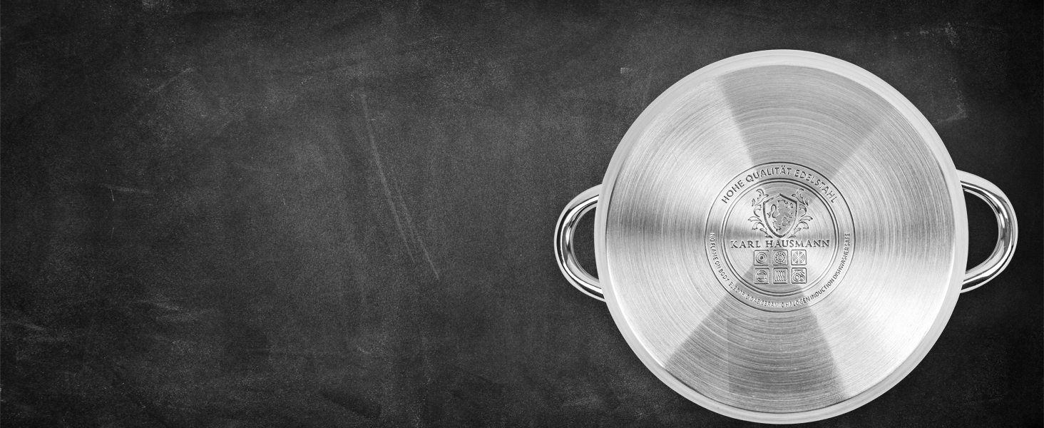 Нержавіюча каструля Karl Hausmann 6L з кришкою (26 см) - для всіх плит, включаючи індукційні