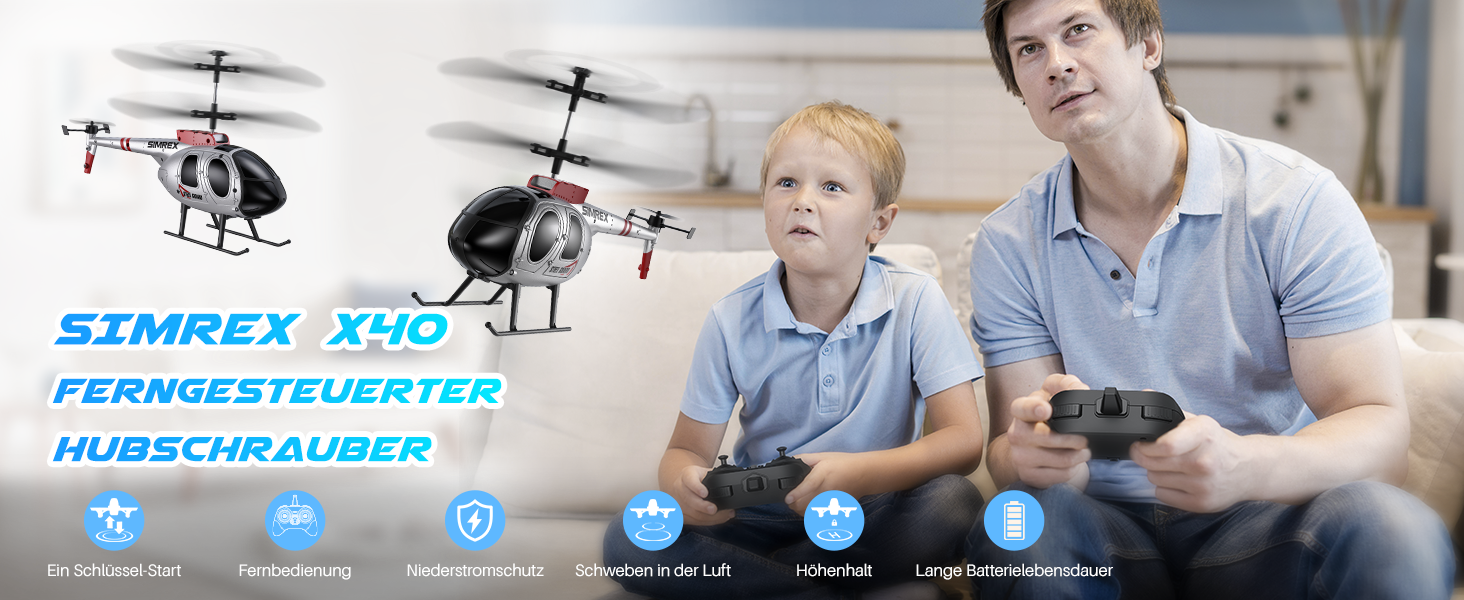 Радіокерований гелікоптер SIMREX 2.4 GHz, 2 швидкості, 20 хв польоту, для хлопчиків та дівчаток