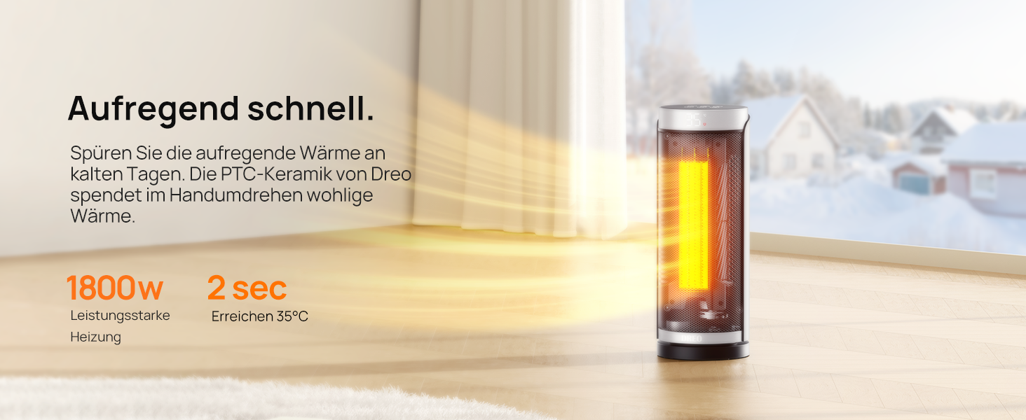 Електричний обігрівач Dreo Solaris Slim H3: тихий, енергоефективний, з осциляцією, пультом керування та захистом від перегріву