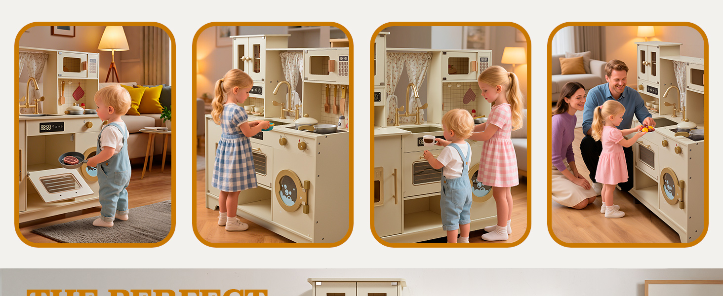 Дитяча кухня для приготування їжі з дерева, іграшковий набір, 26 аксесуарів, посуд, продукти, подарунок для дітей 3+ років, велика кухня