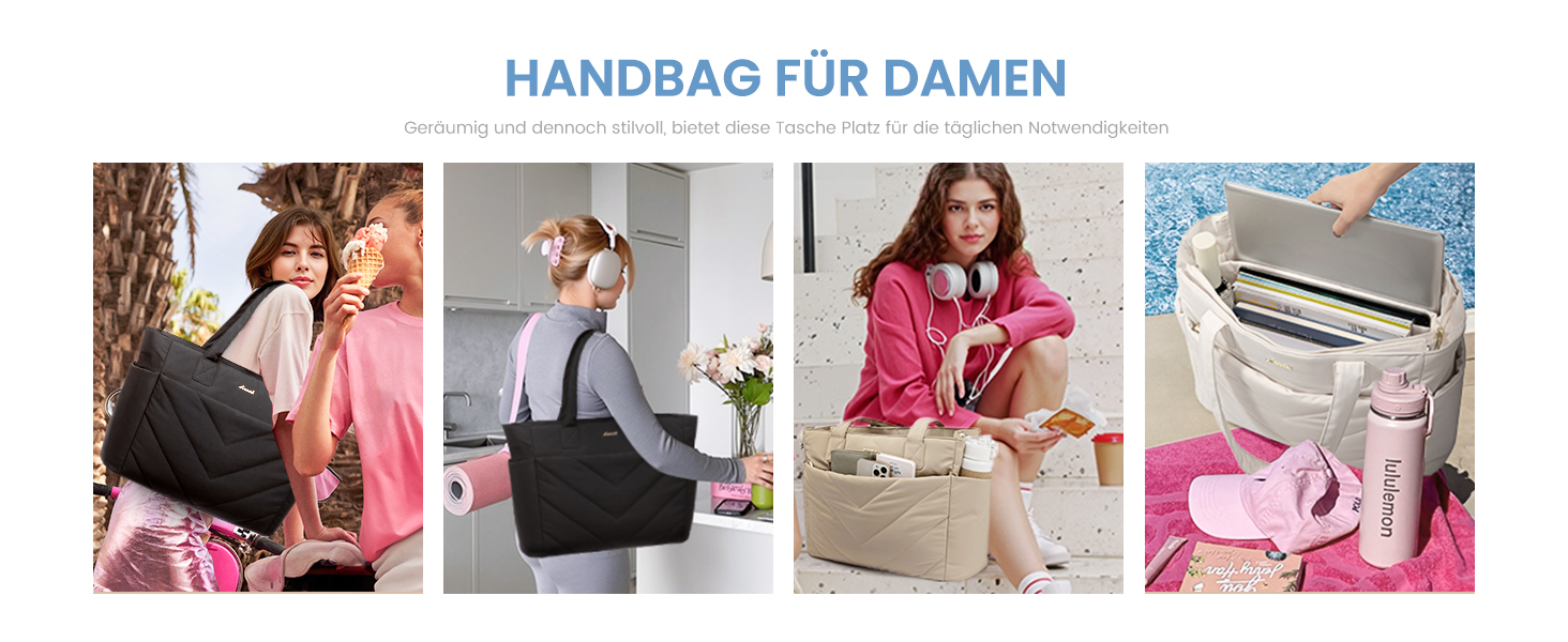 Сумка для ноутбука LOVEVOOK 15.6 дюймів, жіноча: шопер, велика робоча сумка, сумка-шоппер, для навчання, офісу, школи, чорна