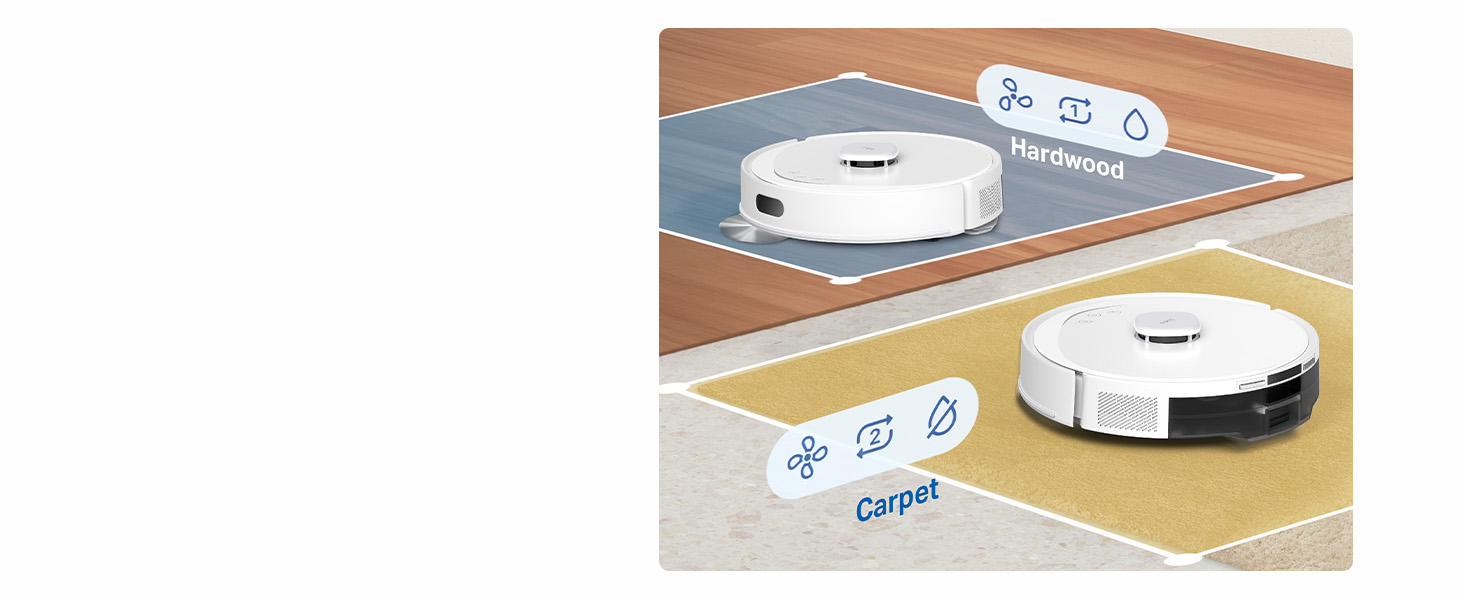 Робот-пилосос Tapo RV30 Max Plus з функцією миття та автоматичною станцією самостійного очищення, 5300Pa, LiDAR+IMU, голосове керування Alexa & Google Assistant, білий