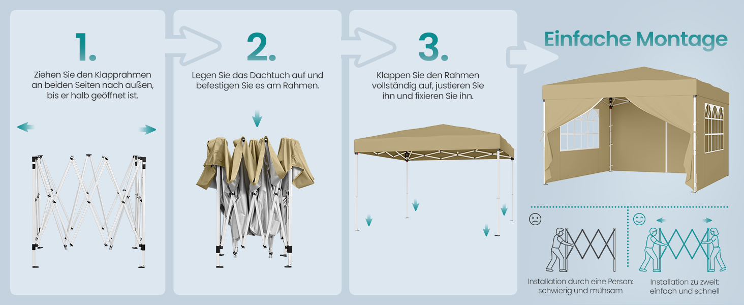 Павільйон SONGMICS 3x3 м, садовий, для відпочинку та заходів, з 4 боковими панелями (бежевий)