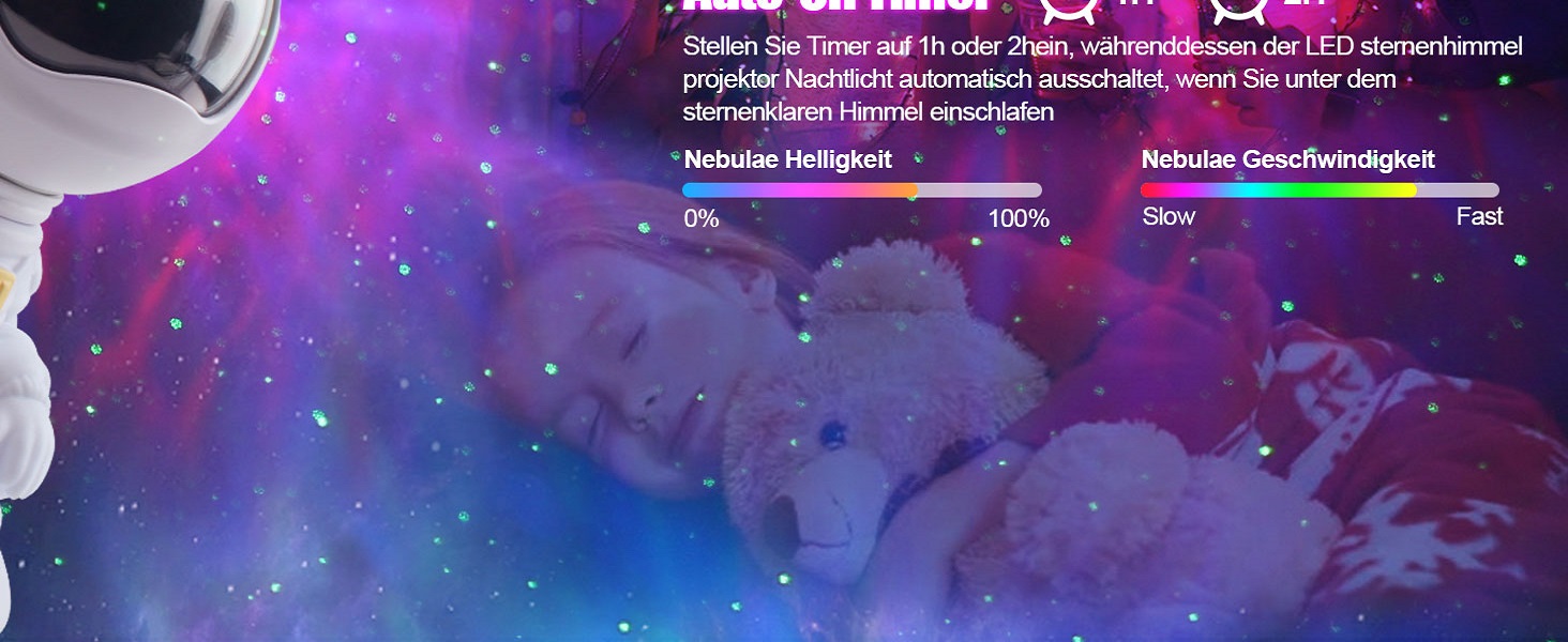 Світлодіодний проектор зоряного неба астронавта - Проектор Galaxy з місячною лампою, пультом дистанційного керування та таймером (K980)