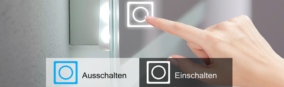 Великий LED-дзеркало для ванної кімнати Badspiegel 120x70 см з підсвічуванням, сенсорне управління, антизапар, регулювання яскравості, для ванної/вітальні, біле світло