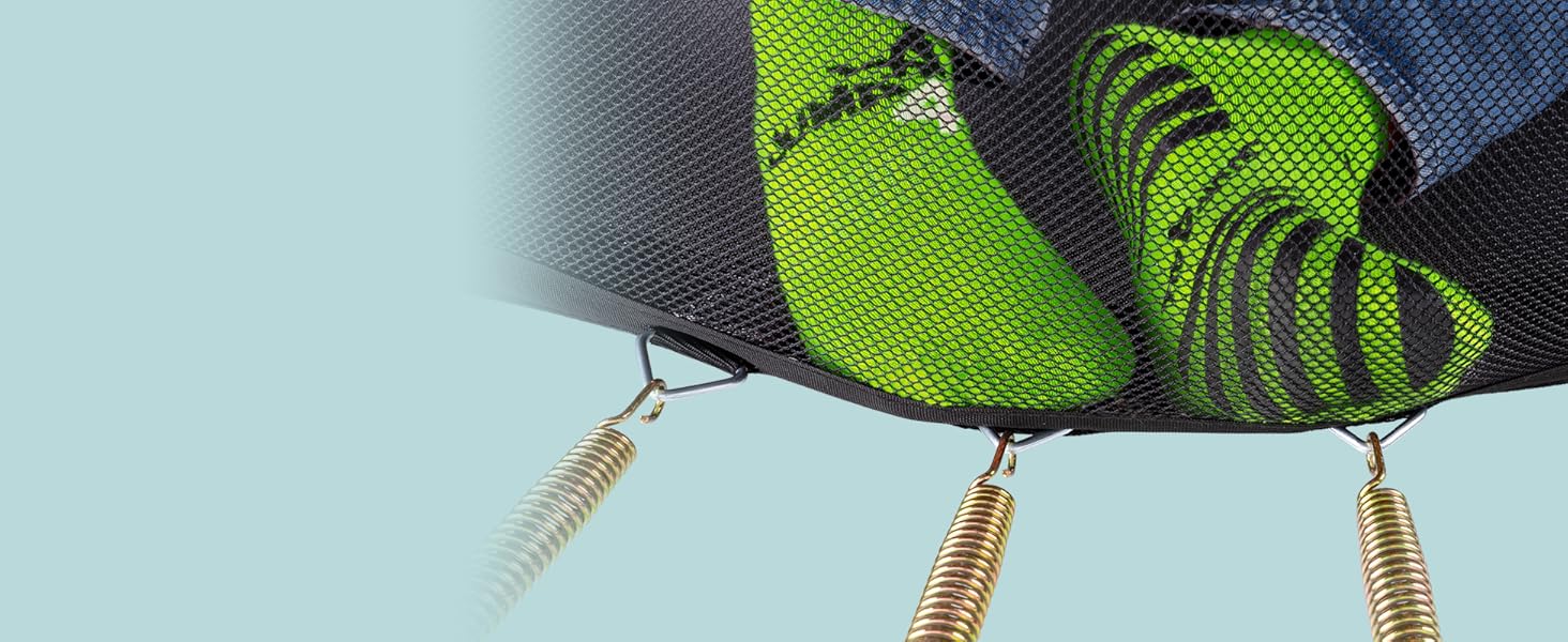 Батут Kinetic Sports 'Ultimate Pro' Ø 305 см для дітей з драбиною та захисною сіткою - чорно-неоново-зелений