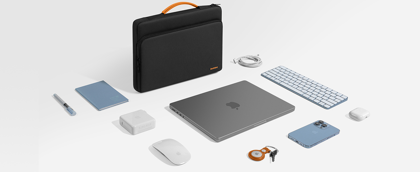 Сумка для ноутбука tomtoc 360° Business для MacBook Air 13 M5 та MacBook Pro 13, захисний чохол чорного кольору
