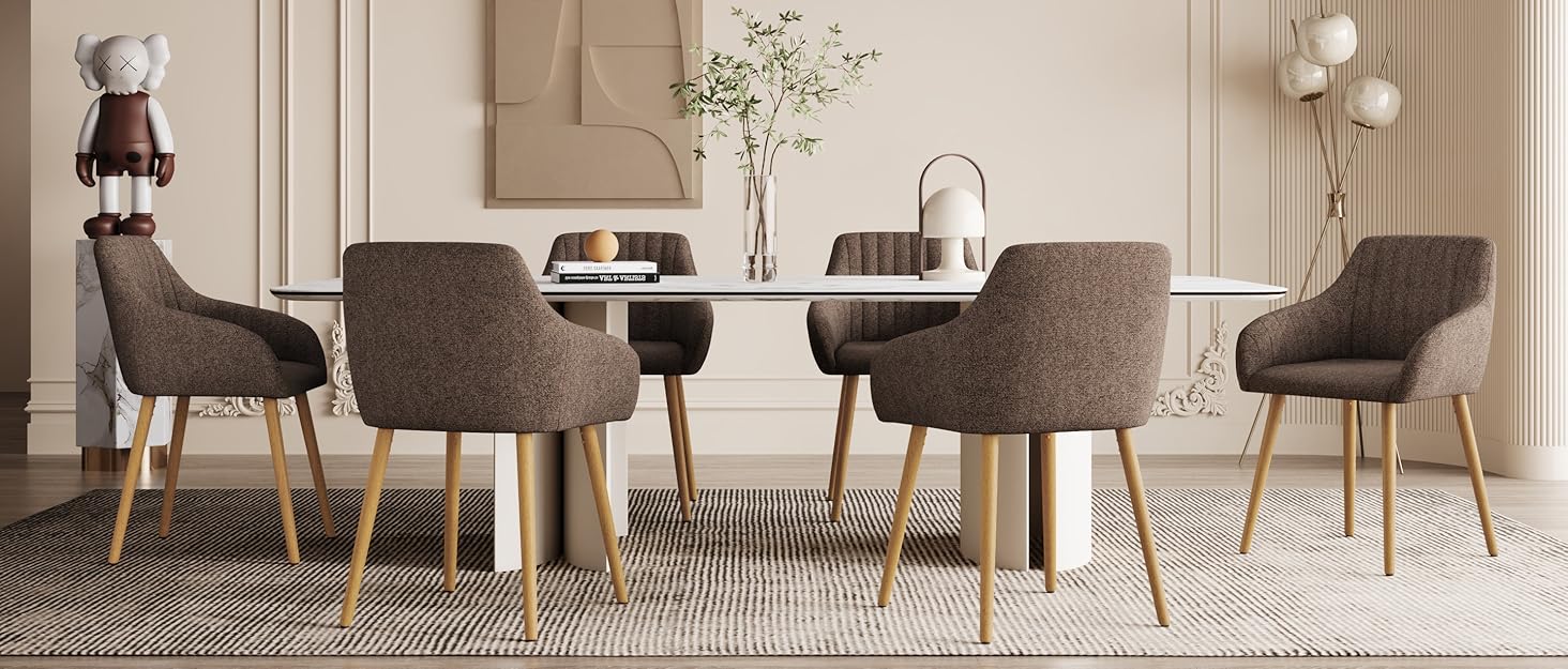 Набір з 2 обертових стільців для їдальні/кухні, бежевий, з підлокітниками, поліестер, металеві ніжки