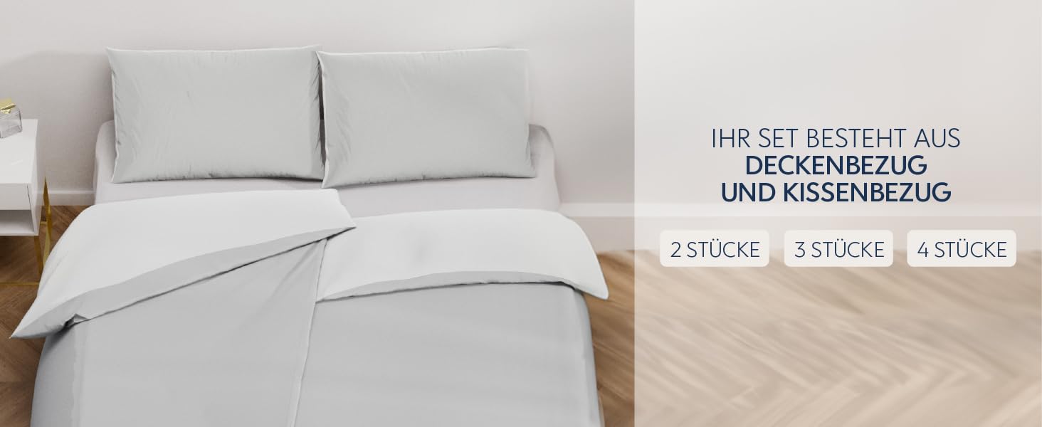 Комплект постільної білизни Dreamzie 200x200 см з 2 наволочками 80x80 см, двосторонній, чорний / темно-сірий