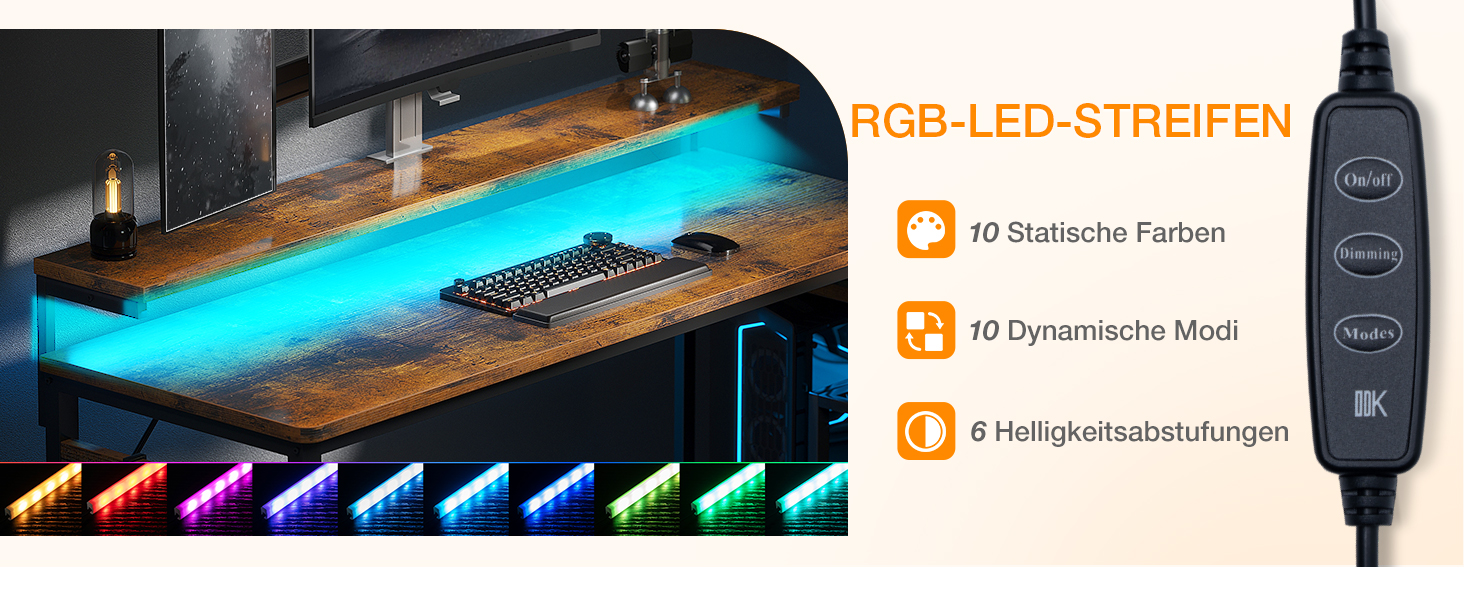 Кутовий стіл ODK з ящиками 174x100 см, з полицею, реверсивний, для геймінгу, офісу, дому, коричневий