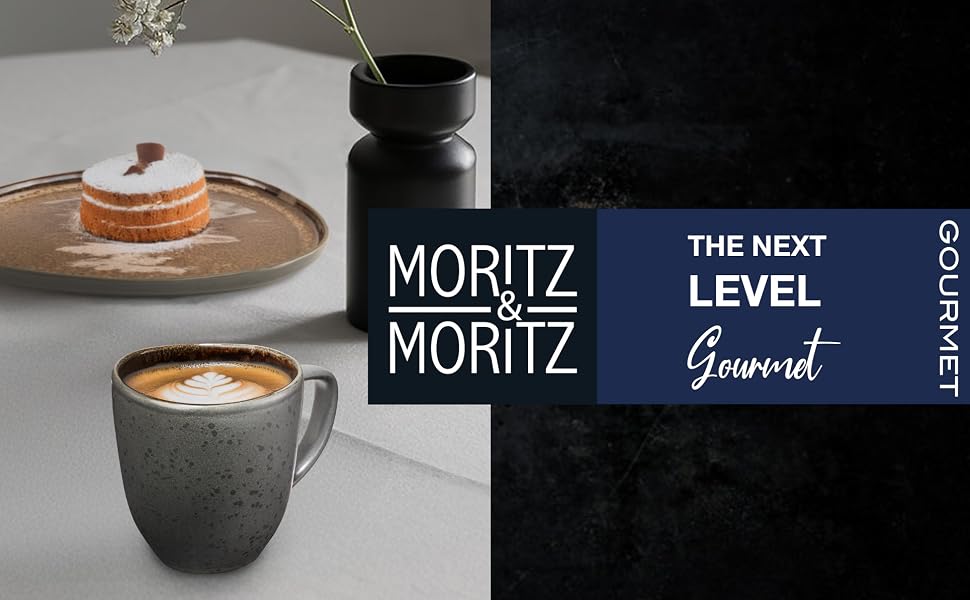 Набір керамічних кавових чашок Moritz & Moritz Organic Beige, 6 шт, бежеві з градієнтом, стійкі до миття в посудомийній машині