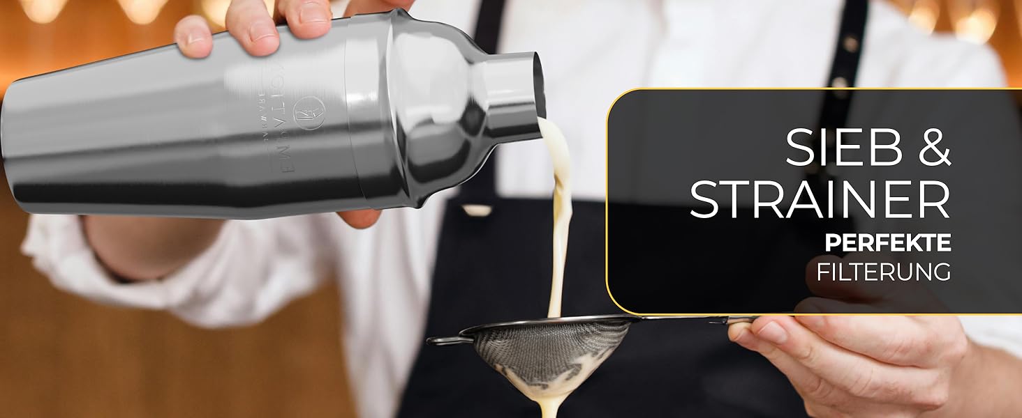 Набір для коктейлів Cobbler 700мл з нержавіючої сталі, без розливання, професійний шейкер для коктейлів з підставкою та книгою рецептів, набір для барменів (Classic Set, сріблястий)