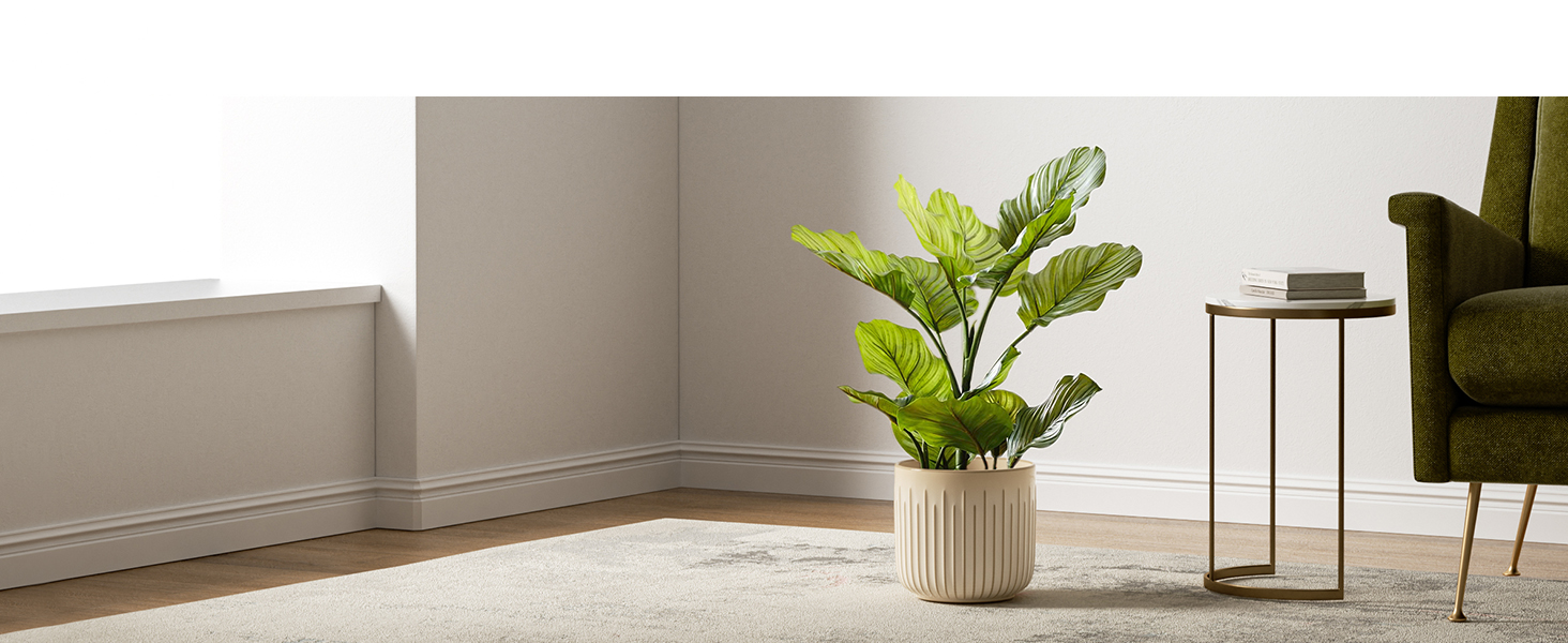 Набір горщиків для квітів LE TAUCI 3шт, кераміка, 21+17+14 см, з дренажними отворами