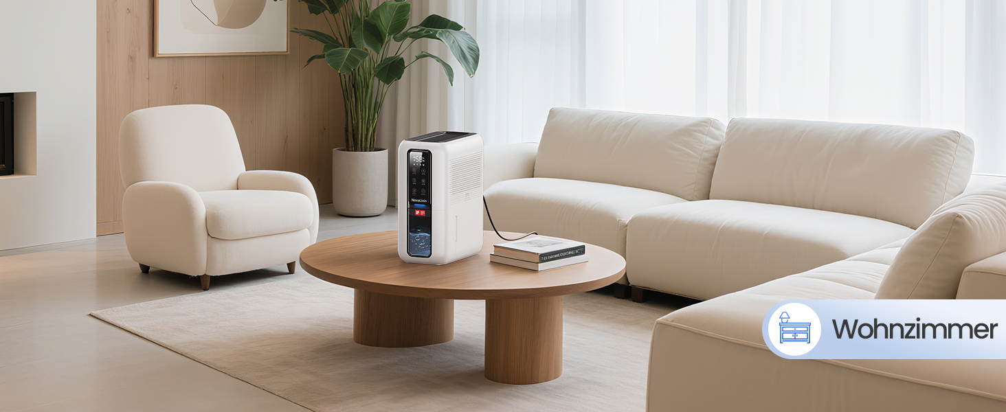 Електричний осушувач повітря з 2L баком та контролем вологості - тихий, для ванної кімнати, шафи. Білий та чорний кольори