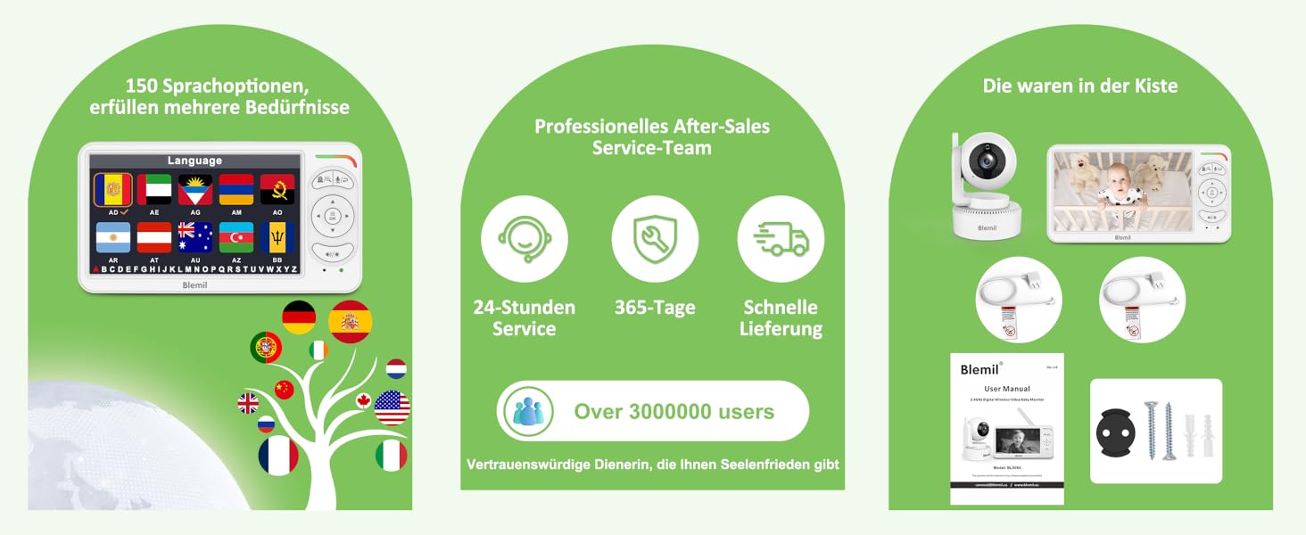 Відеоняня Blemil з камерою та аудіо, 5