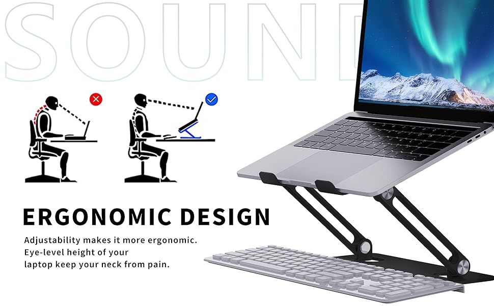 Підставка для ноутбука на стіл Soundance, регульована висота, чорний