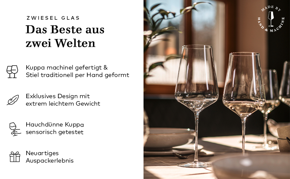 Набір келихів для вина Zwiesel Glas Allround Duo (2 шт.), Tritan-кристал, для червоного та білого вина, ручна та машинна робота, можна мити в посудомийній машині (Art.-Nr. 123472)