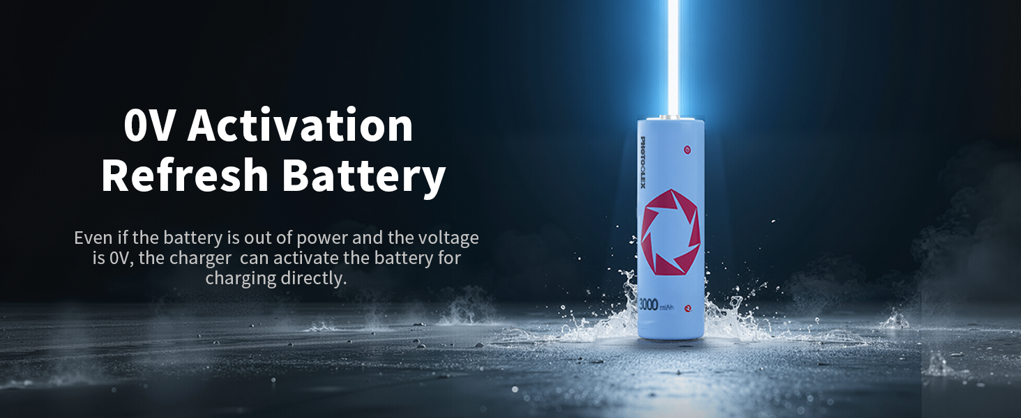 Акумулятори PHOTOOLEX AA 1.5V Li-ion 3600mWh, набір 8 шт. з зарядним пристроєм та кейсом для зберігання, висока ємність