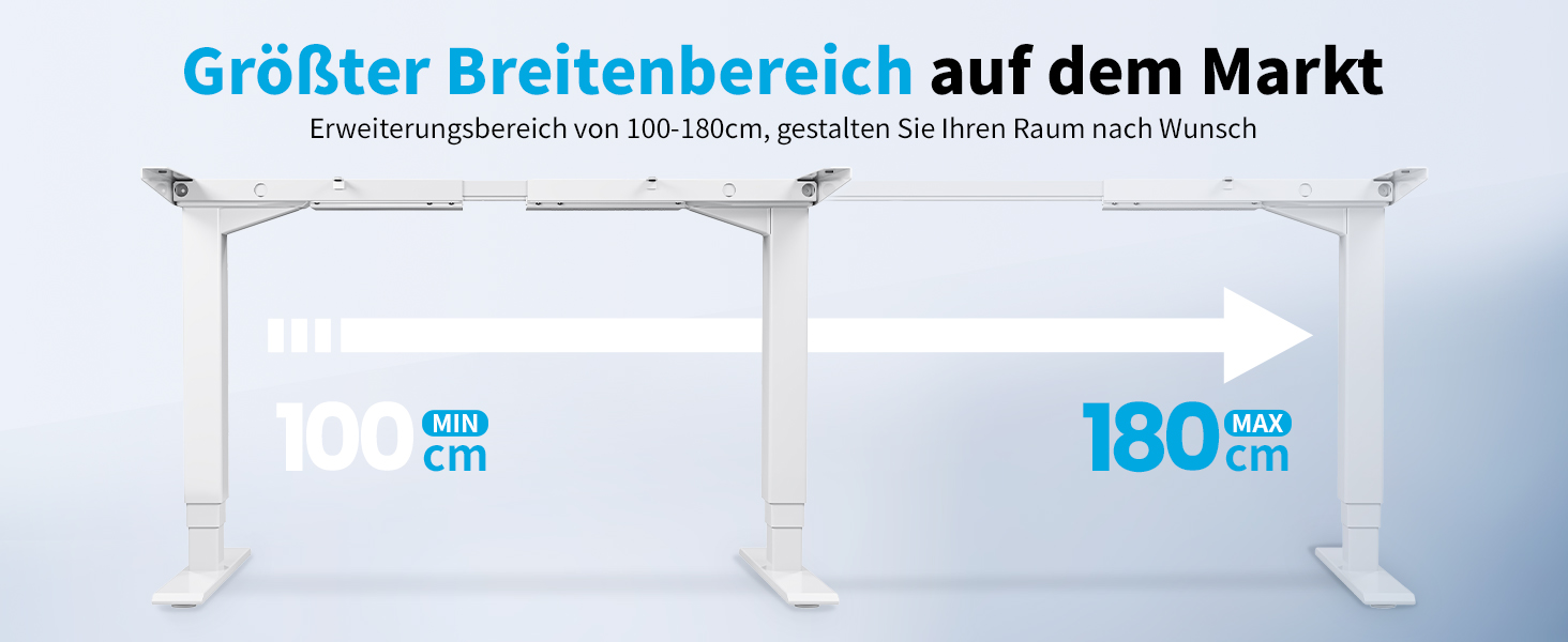 Електричний регульований стіл MAIDeSITe T2 Pro Plus (Чорний, Сірий) з 2 моторами, 3 ступені регулювання та пам'ять