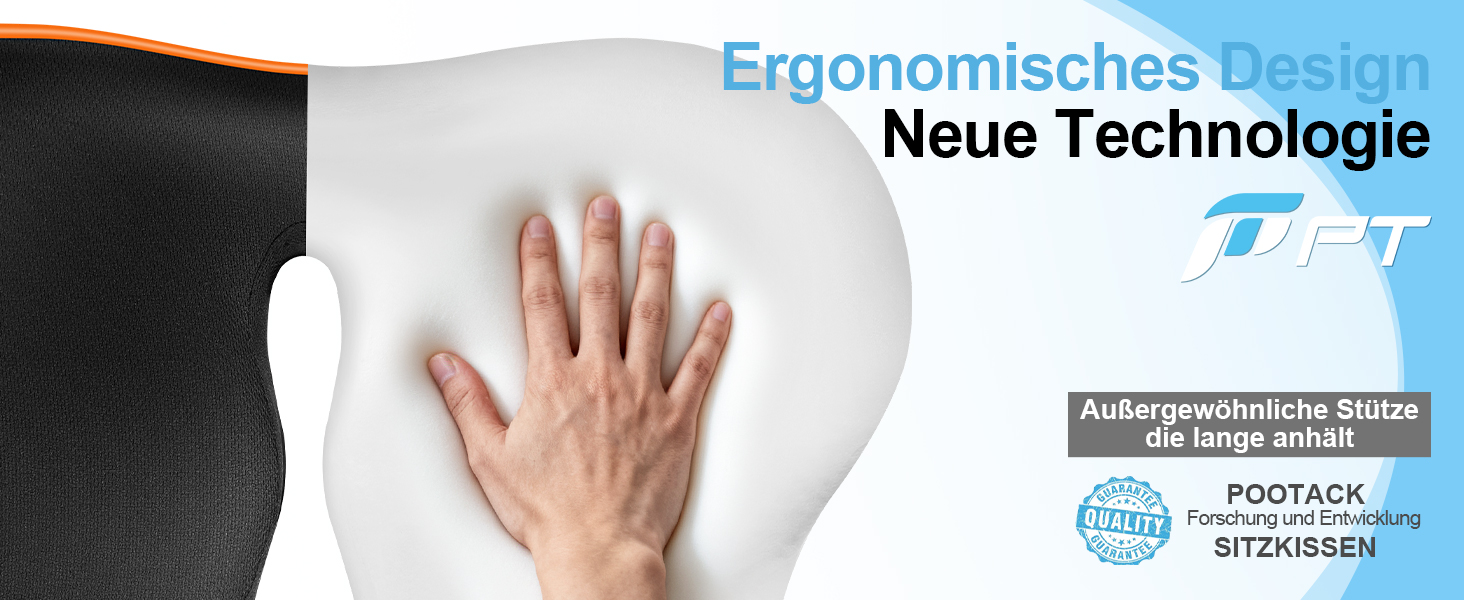 Ергономічна подушка для сидіння з memory foam для офісного крісла та авто, подушка для офісного крісла, авто та home office, знімний чохол, неслизька, M (60–85 кг)