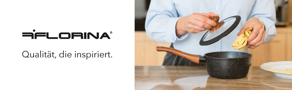 Набір каструль та сковорідок FLORINA Master Black 6 предметів, алюмінієві з кришками, для індукції, газу, електроплити, посудомийна машина