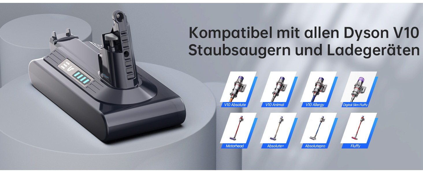 Акумулятор Morpilot V7 8000mAh для пилососа Dyson V7 SV11 Animal, Motorhead, Pro, Trigger, Fluffy + 3 фільтри