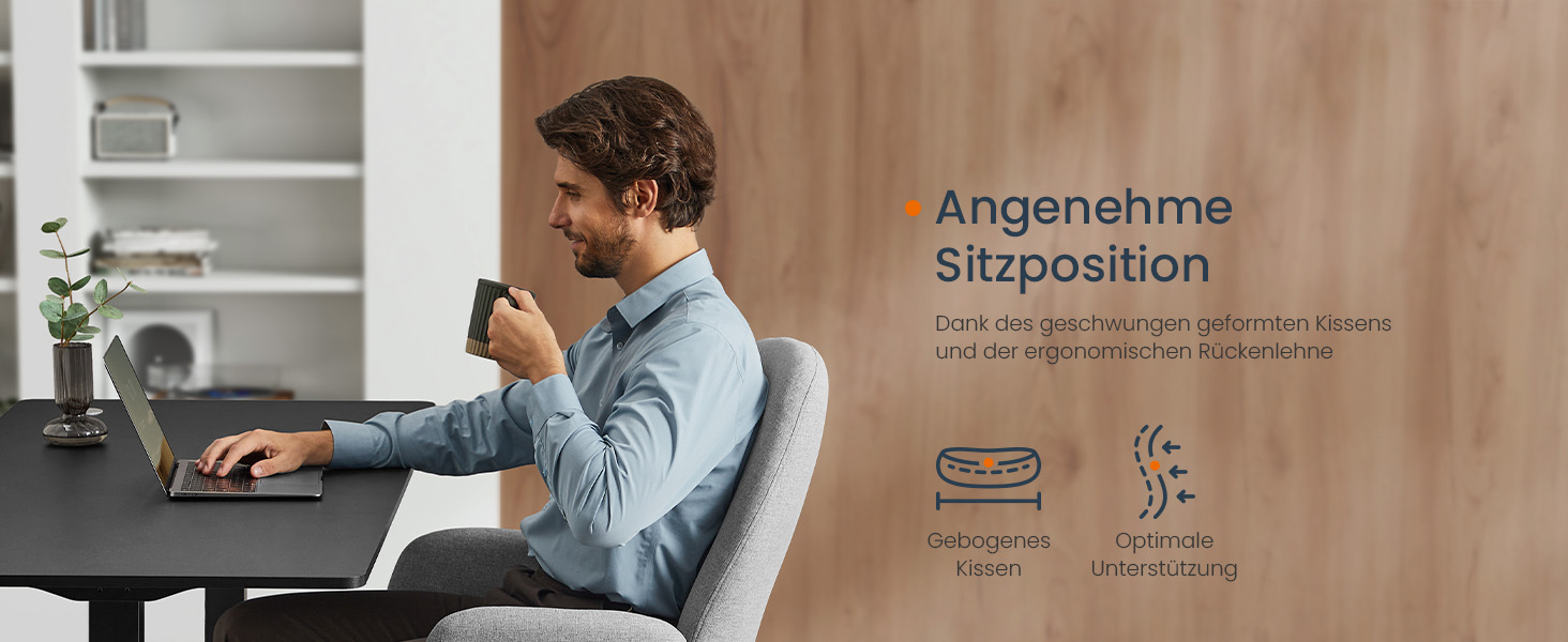 Офісний крісло SONGMICS HOME - регульоване, з підлокітниками, сіро-зелене, з бавовняно-льоновій тканини