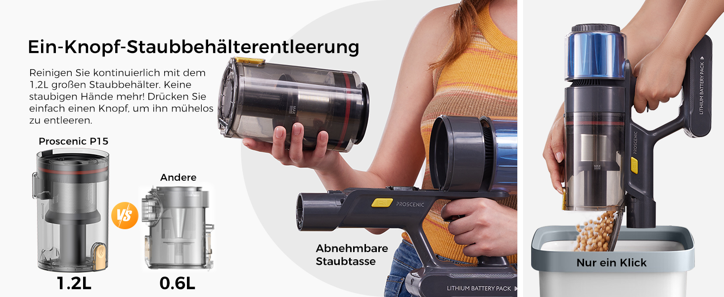 Бездротовий пилосос Proscenic P15: 55KPa, 580W, 70 хв, LED дисплей, антизаплутування, фільтр 6 шарів, для дому та авто