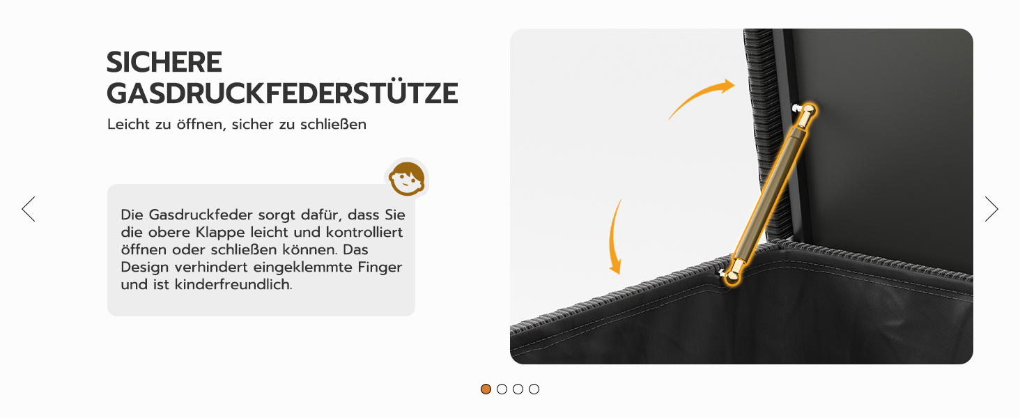 Водонепроникний садовий ящик Amopatio Gartenbox 480л з поліротангу, металевий ящик для подушок на колесах з газліфтом, чорний