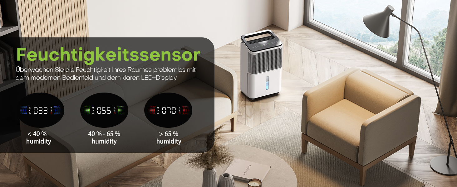 Електричний осушувач повітря 16л/день з автоматичним режимом, таймером та індикатором вологості