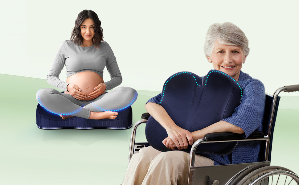 Подушка для сидіння з піни Memory Foam A-Pce: ортопедична подушка для офісного крісла, дому та авто (синя)