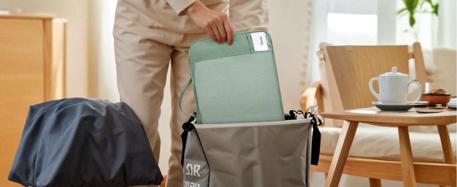 Набір органайзерів для валізи ECOHUB, 6 предметів, дорожні компресійні сумки з ID-тегами з перероблених матеріалів, дихаючі органайзери для подорожей та рюкзака, темно-сірі