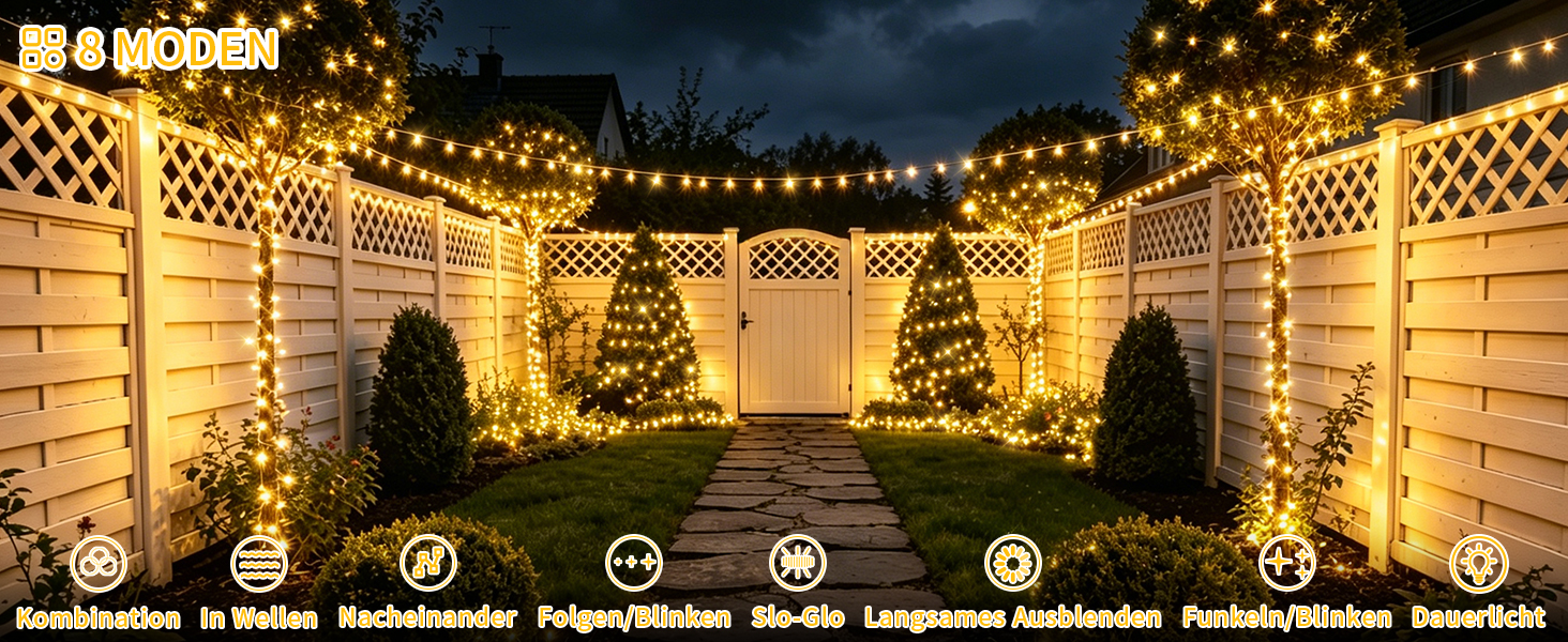 Світлодіодна гірлянда 30м 1000 LED, теплий білий колір, дротова