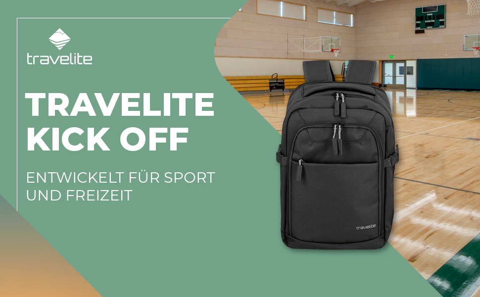 Рюкзак для ручної поклажі Travelite KICK OFF, 20-23 л, 40x25x20-23 см, чорний