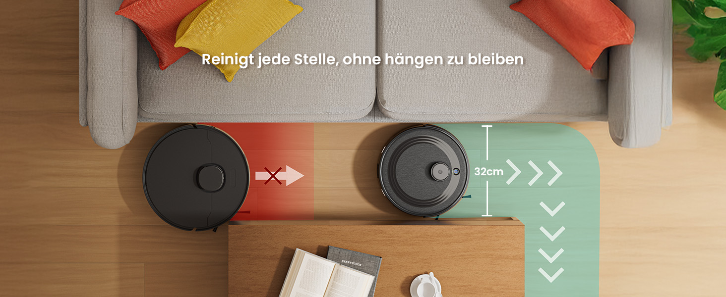 Робот-пилосос LEFANT M2 з функцією миття підлоги, 6000Pa, LiDAR-навігація, зони заборони, керування через APP/Alexa, для шерсті тварин, килимів та твердих підлог (M2B)