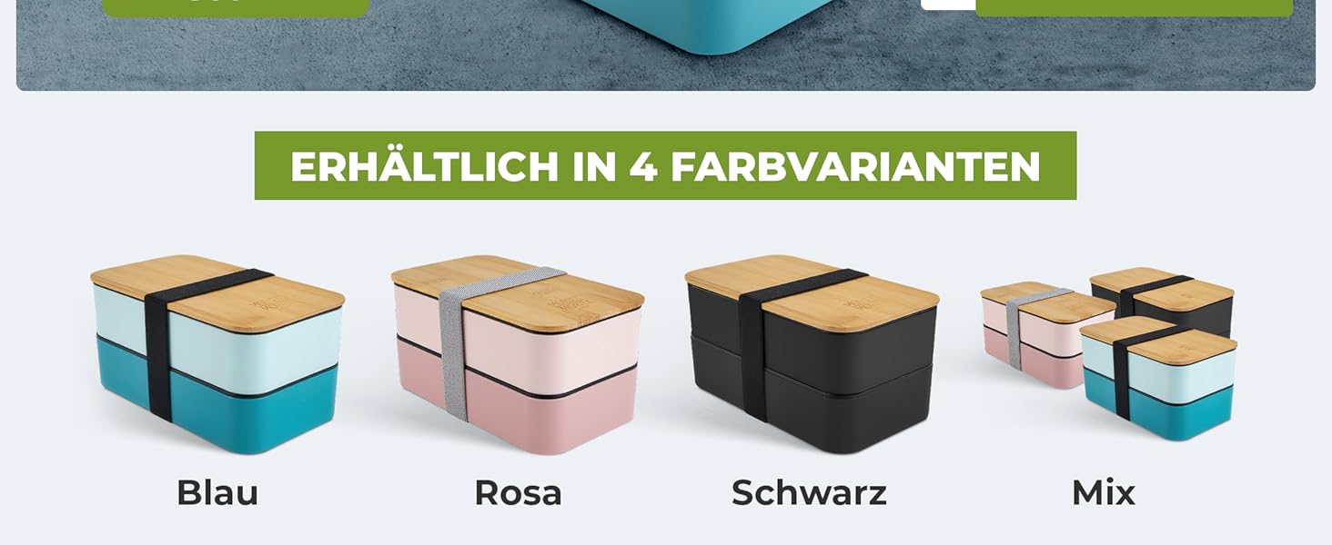 Набір Bento Box Moritz & Moritz (3 шт.) - Японський ланчбокс для дорослих та дітей - 3 шт. Чорний