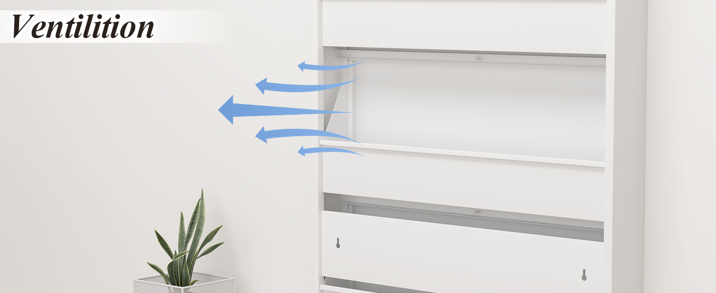 Чорний настінний органайзер для взуття GREATMEET з 4 висувними ящиками, вузький, для передпокою