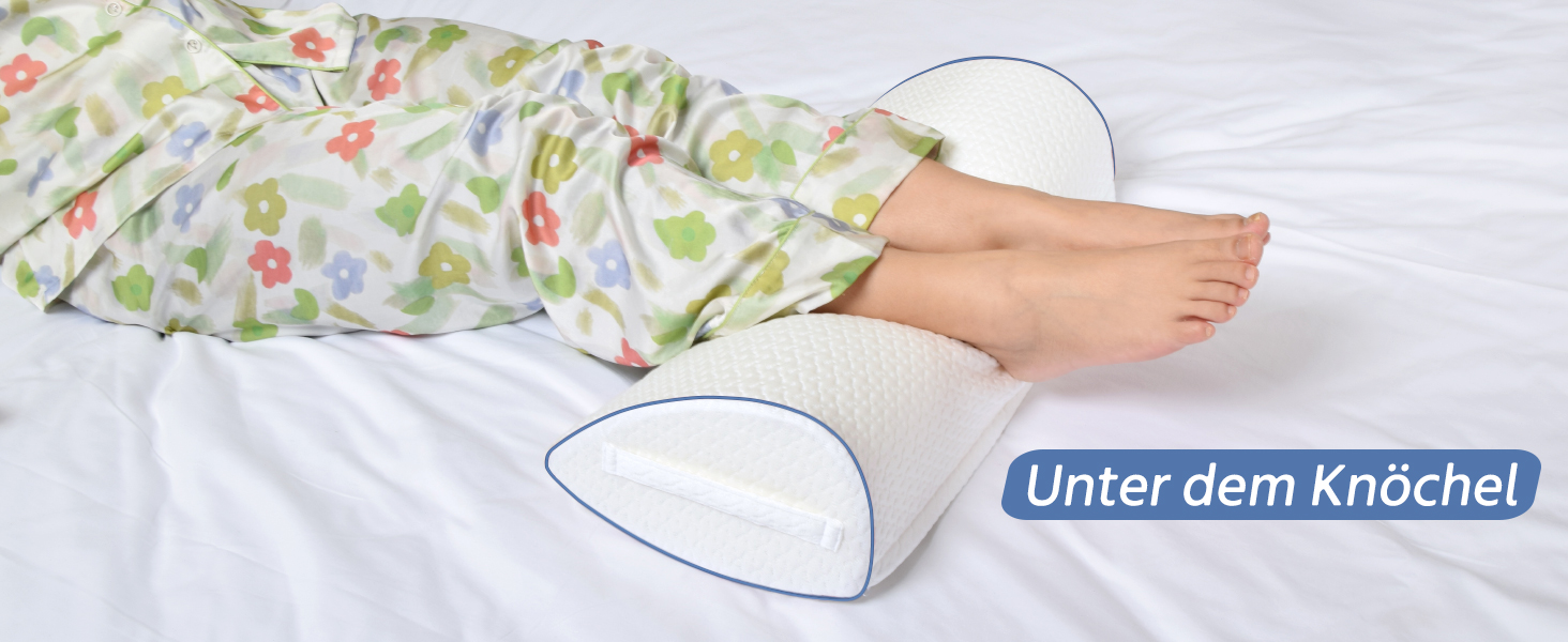 Подушка для сну на боку Pozico: ортопедична подушка для ніг з піни Memory Foam для колін, стегон та спини, знімний чохол, біла