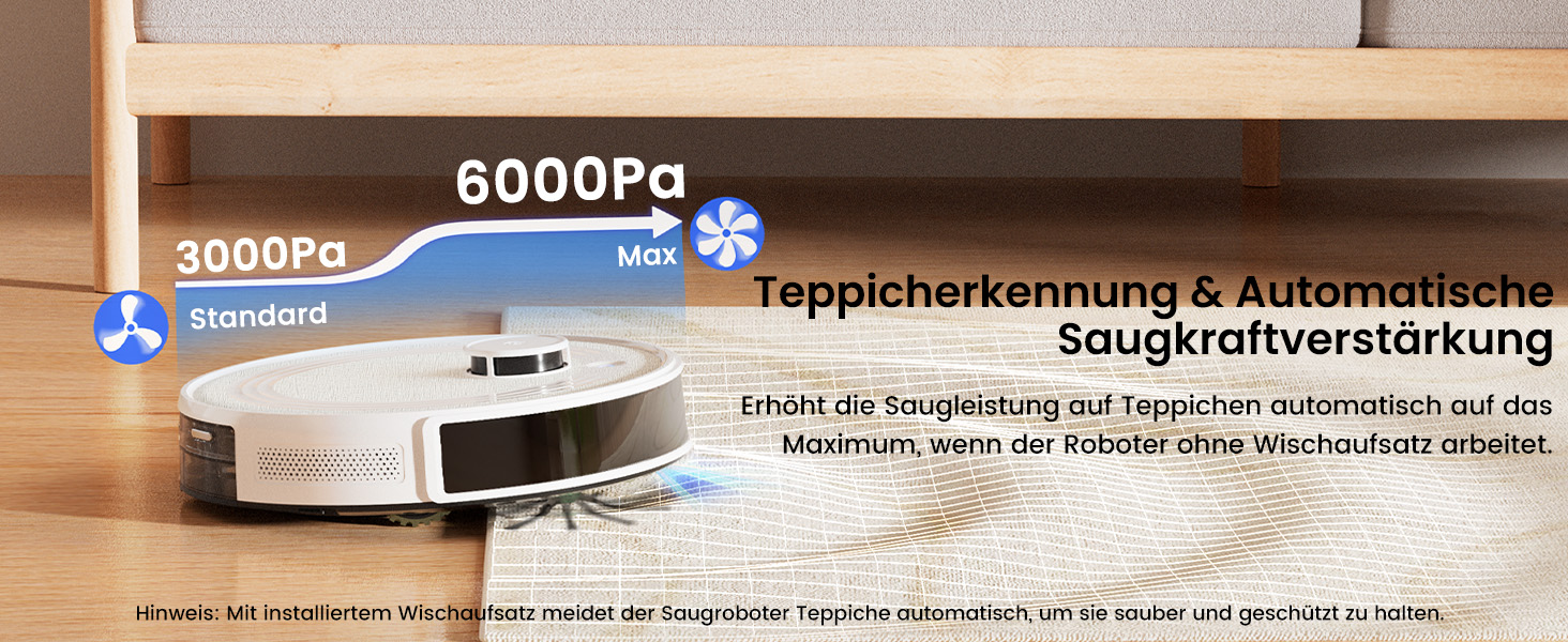 Робот-пилосос LEFANT M2Plus з функцією миття підлоги, 6000Pa, LiDAR-навігація, самоочищення, ідеальний для видалення шерсті тварин