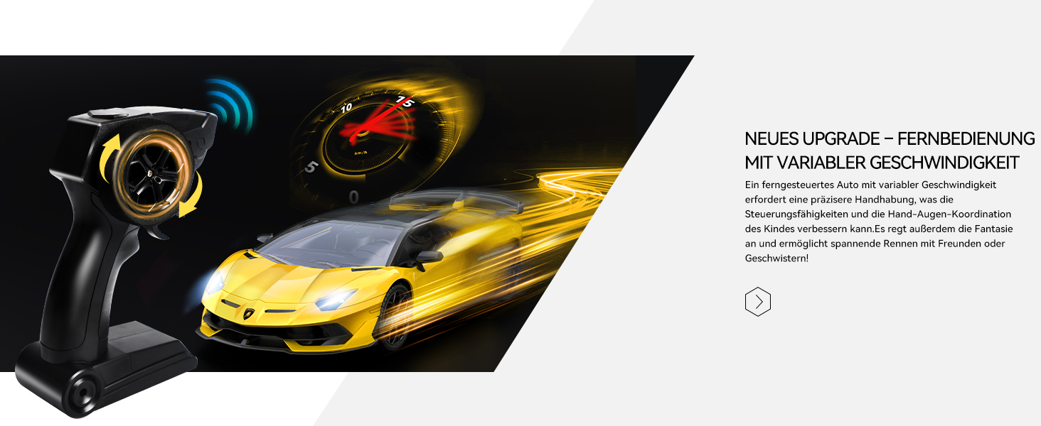 Радіокерований автомобіль Lamborghini 2.4GHz, офіційна ліцензія, жовтий колір - іграшка для хлопчиків та дівчаток, подарунок на день народження