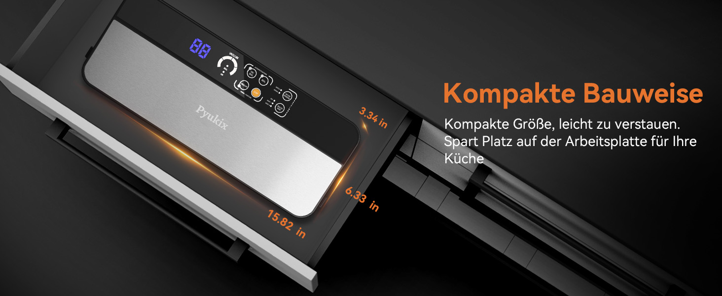 Вакууматор 8-в-1 для продуктів з потужністю 80 КПа, режимами «сухий/вологий», вбудованим різаком та відсіком для пакетів, цифровим таймером, нержавіюча сталь (комплект: шланг, 2 рулони, 11 пакетів)